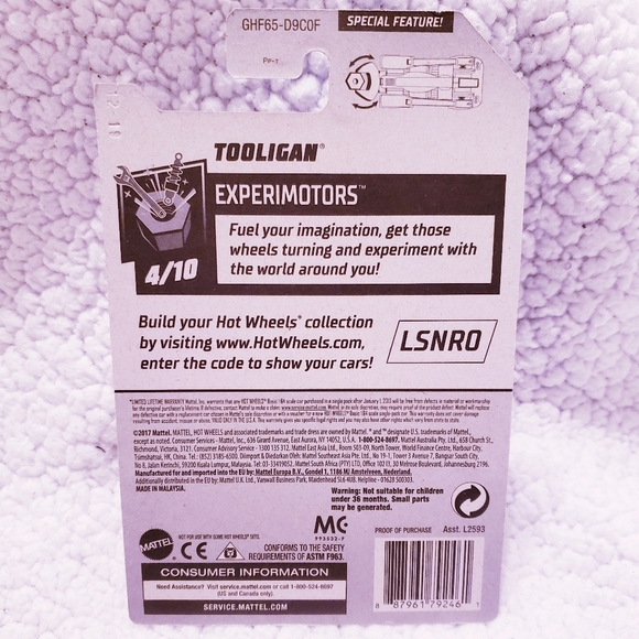 Hot Wheels Purple Tooligan Race Car. NWT. - Picture 4 of 4